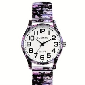 Watch, Purple and Black Quartz New Watch